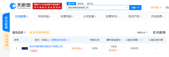 西安荣耀终端有限公司成立，深圳智信全资控股布局计算机软硬件制造